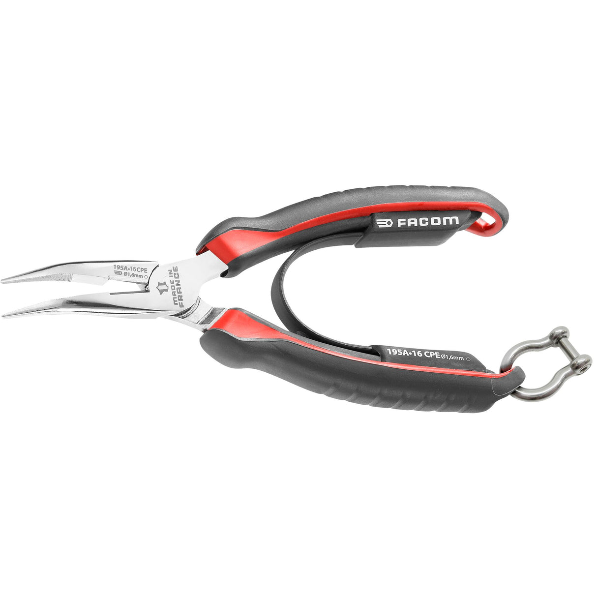 Pinces demi-rondes, becs coudés courts, 160 mm, SLS