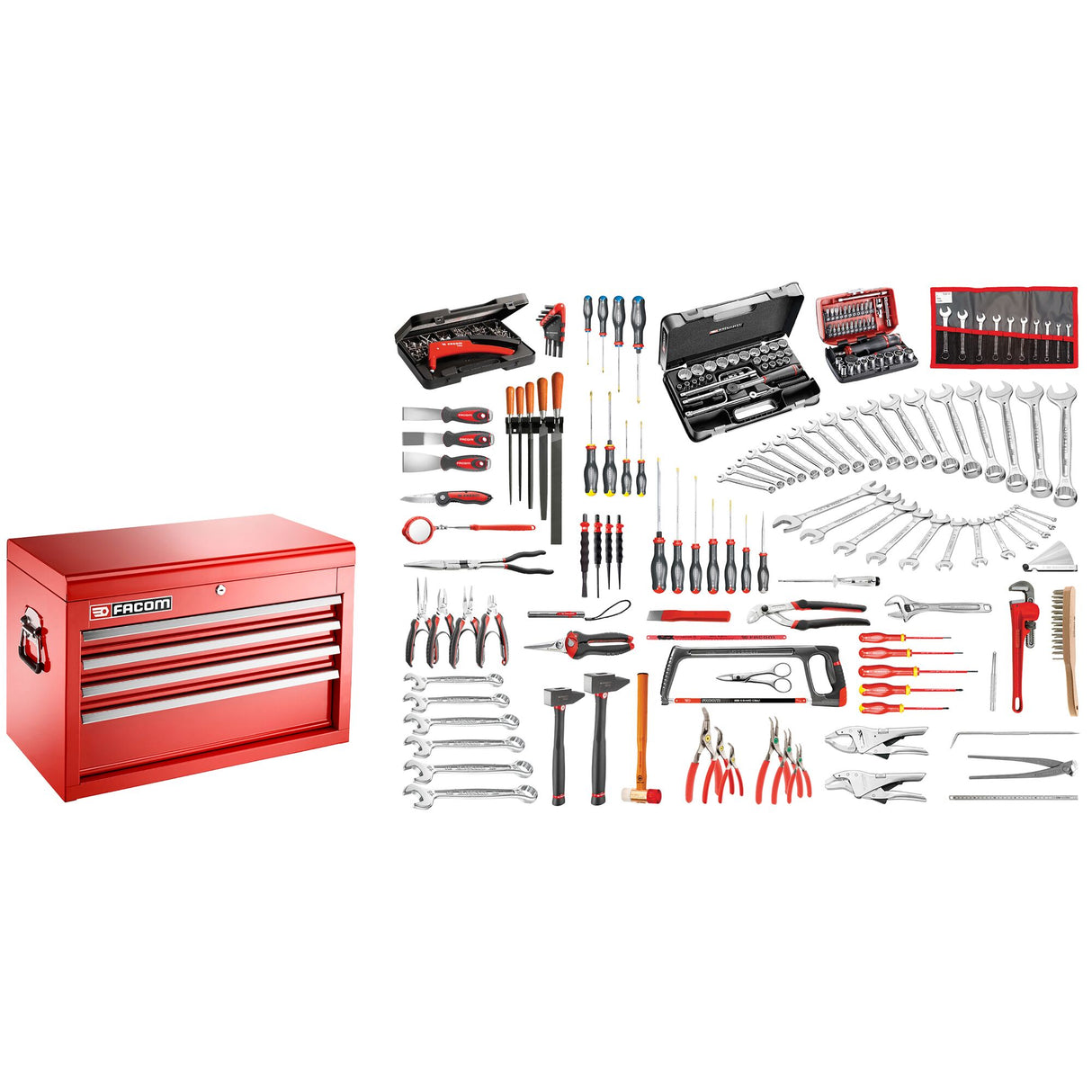 Sélection maintenance industrielle 200 outils - coffre 4 tiroirs