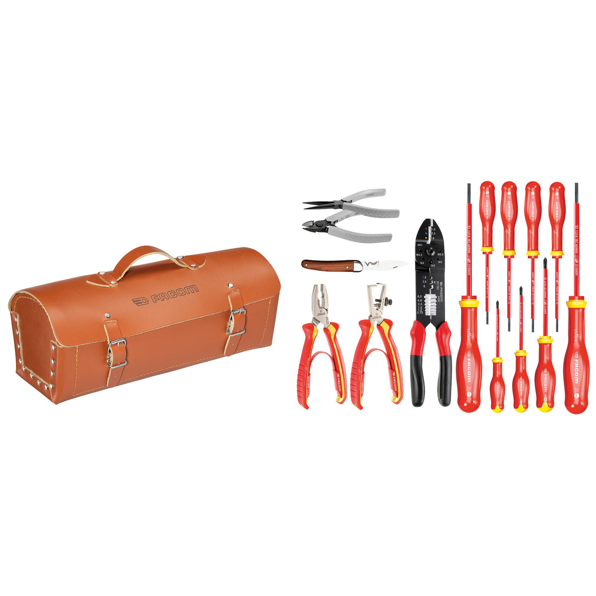 Sélection électronique 15 outils - sacoche cuir