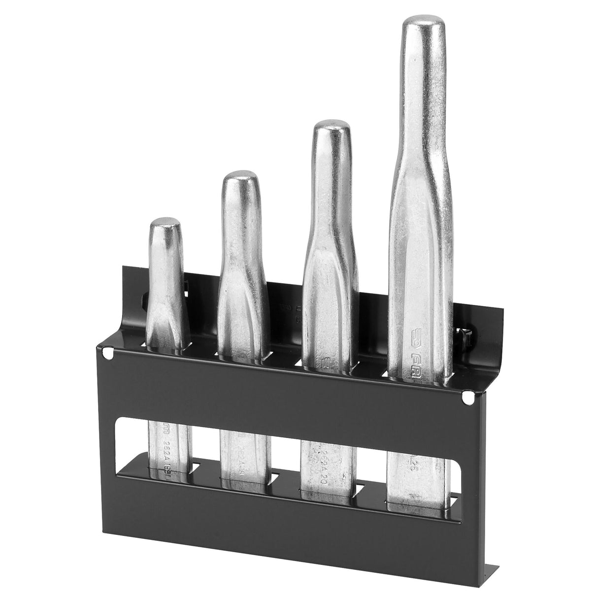 Jeu de burins nervurés sur support CKS, 15 - 18 - 20 - 25 mm