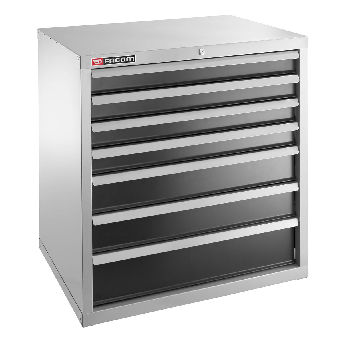 Meuble industriel charges lourdes, 7 tiroirs 840 x 570 mm, Safety lock system