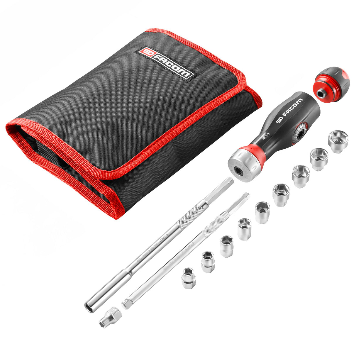 Tournevis 3 en 1 PROTWIST® multilames à double cliquet avec composition de douilles 1/4”
