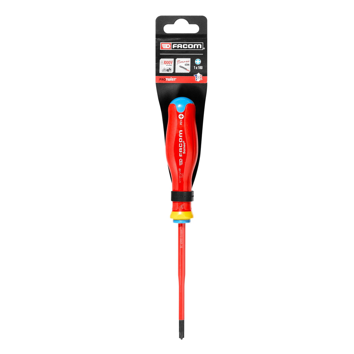 Tournevis PROTWIST® Borneo®, isolé, 1 000 V, pour têtes mixtes, 1 x 100 mm