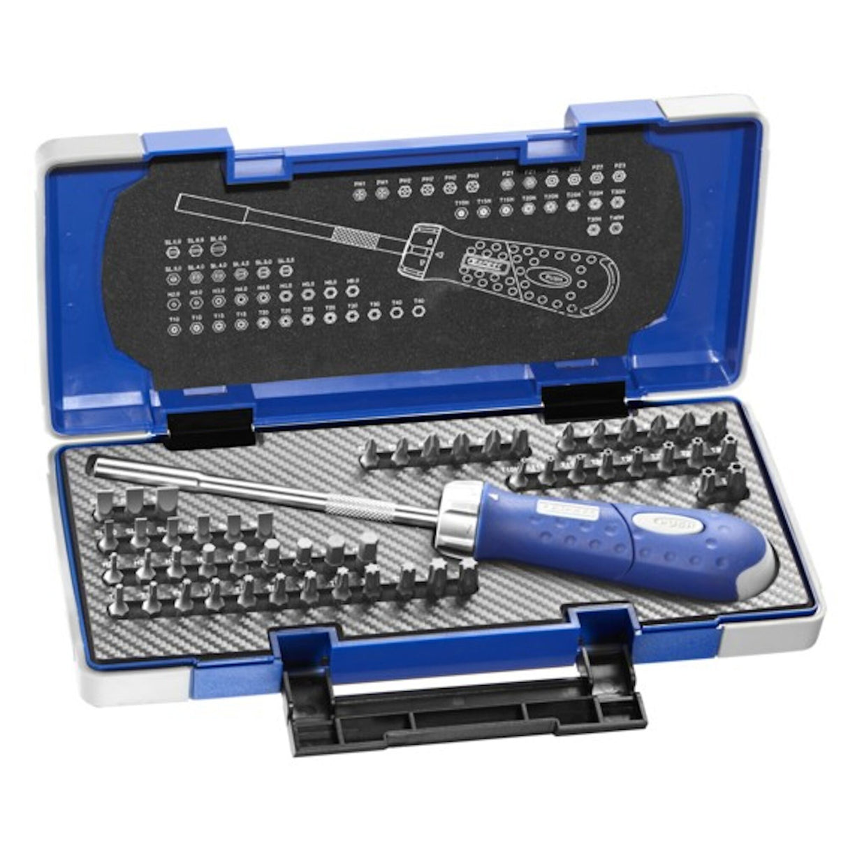 Coffret de vissage 1/4" avec tournevis revolver, 59 pièces