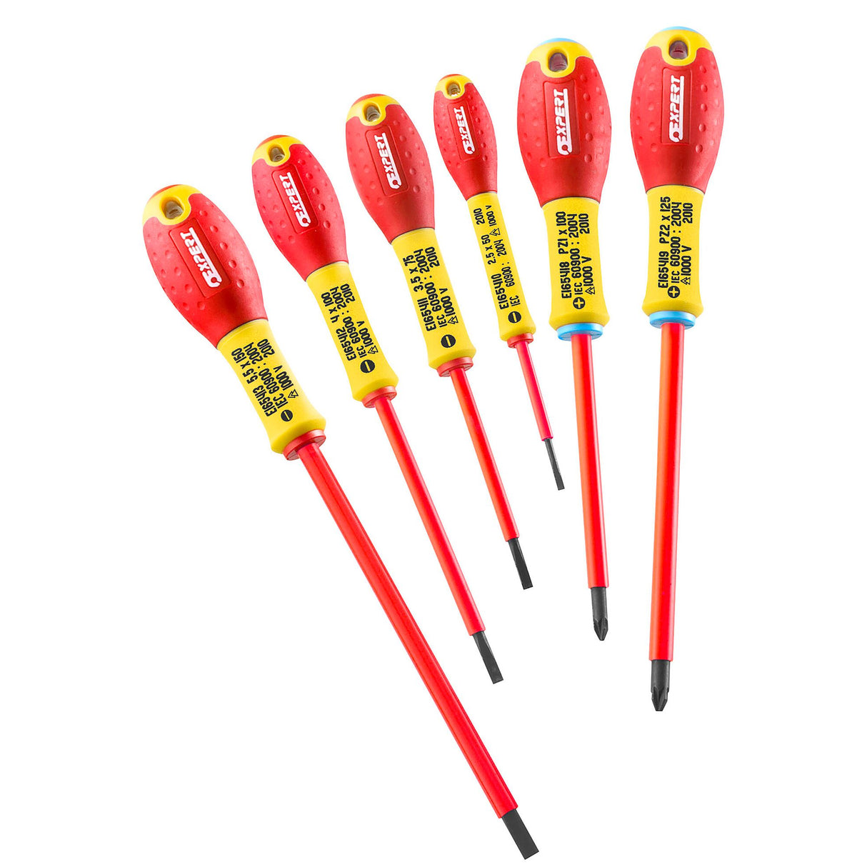 Expert - Jeu de 6 tournevis pour vis à fente + Pozidriv® isolés 1000 volts