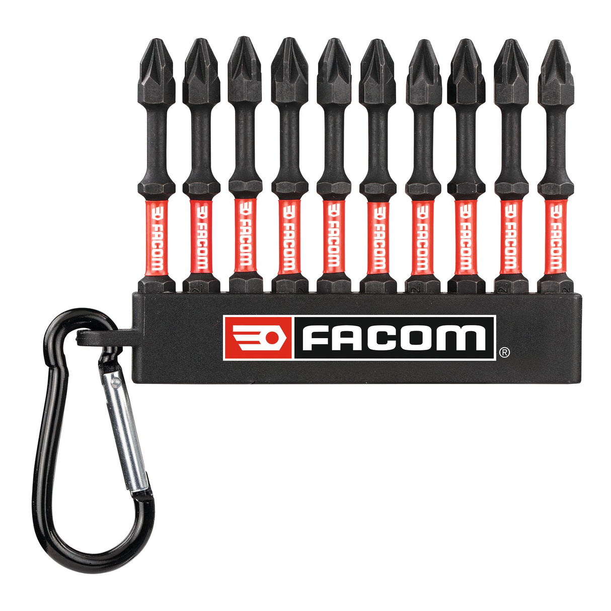 Jeu de 10 embouts de vissage Flextorq pour visseuse à percussion, empreintes Pozidriv® : PZ1x2 - PZ2x6 - PZ3x2. 63mm.