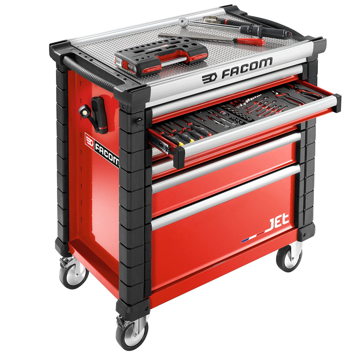 JET.6M3A - Servantes 6 tiroirs, L 569 x h 421 mm, 3 modules par tiroir, plateau 0,28 m²