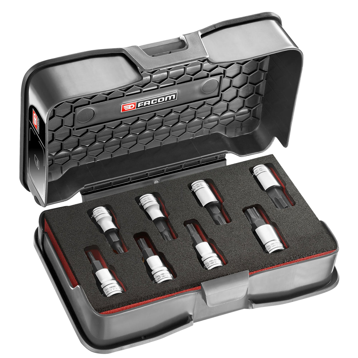 Jeu de douilles à embout, OGV® Grip hexagonal métrique, 8 pièces de 3 à 11 mm, 3/8"
