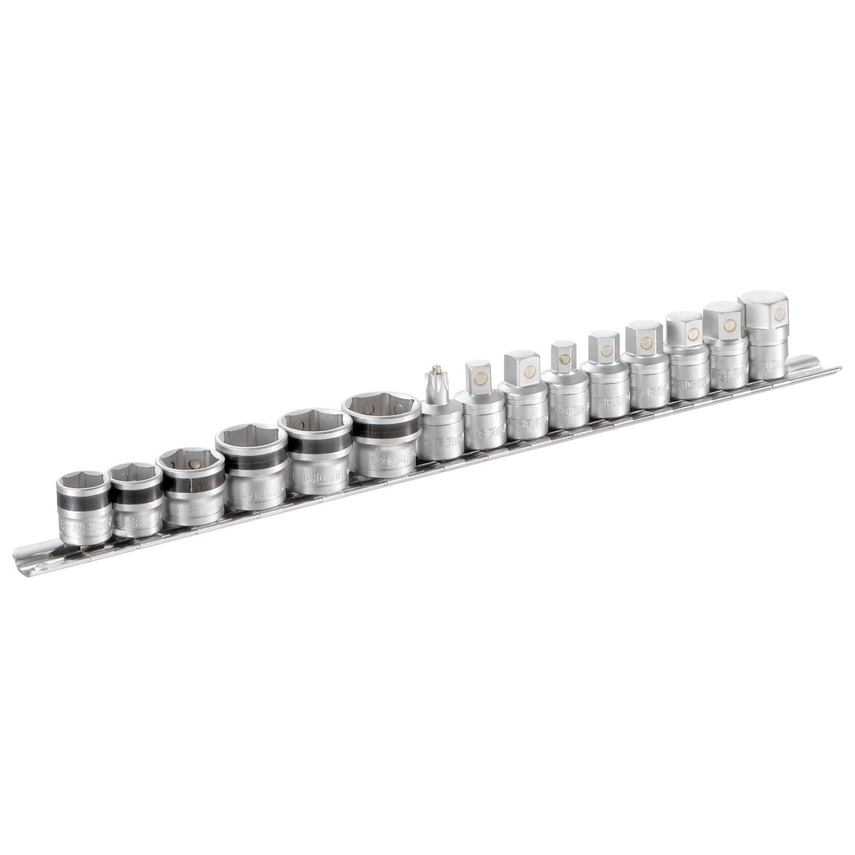 Jeu de 9 embouts et 6 douilles de vidange magnétiques sur rack de rangement