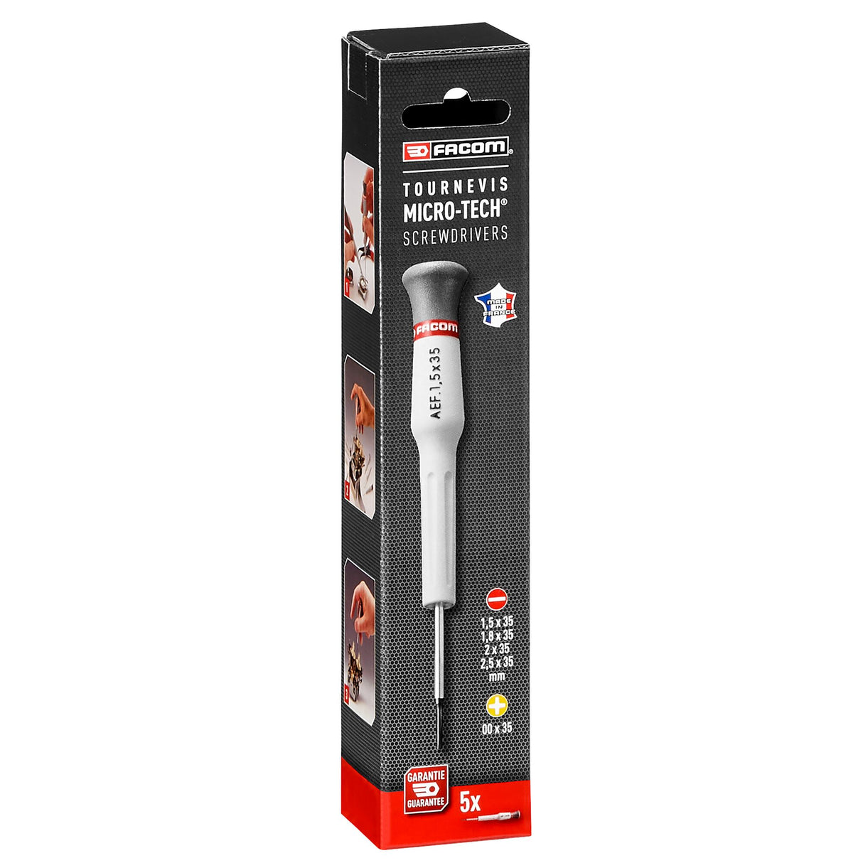 Coffret de 5 tournevis MICRO-TECH®, pour vis à fente et Phillips®