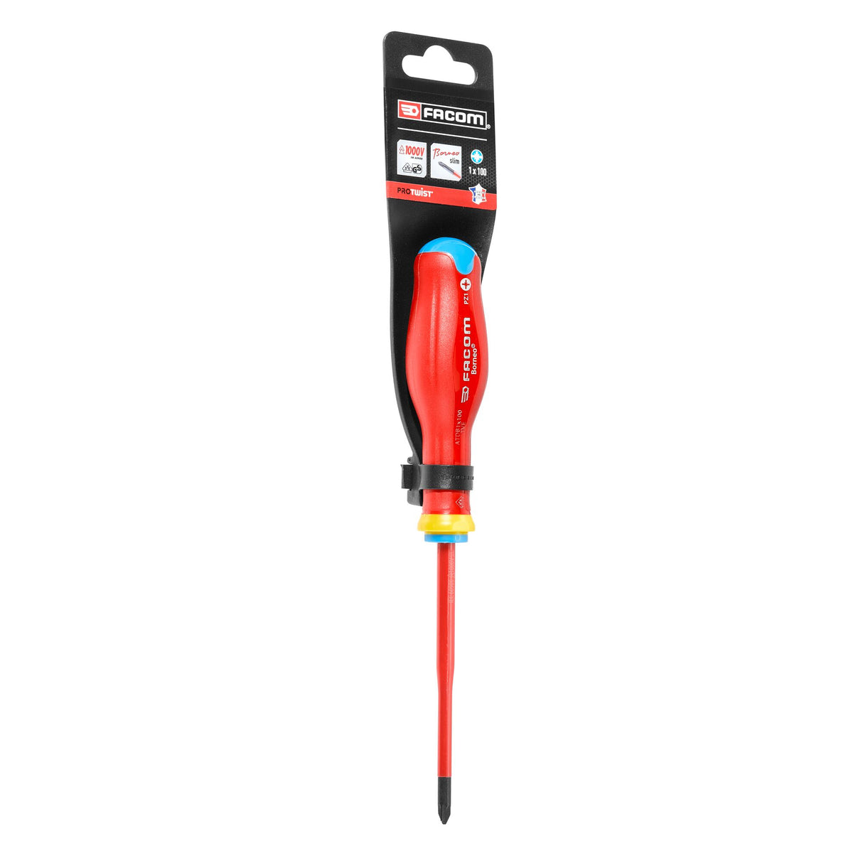 Tournevis PROTWIST® Borneo®, isolé, 1 000 V, pour têtes mixtes, 1 x 100 mm