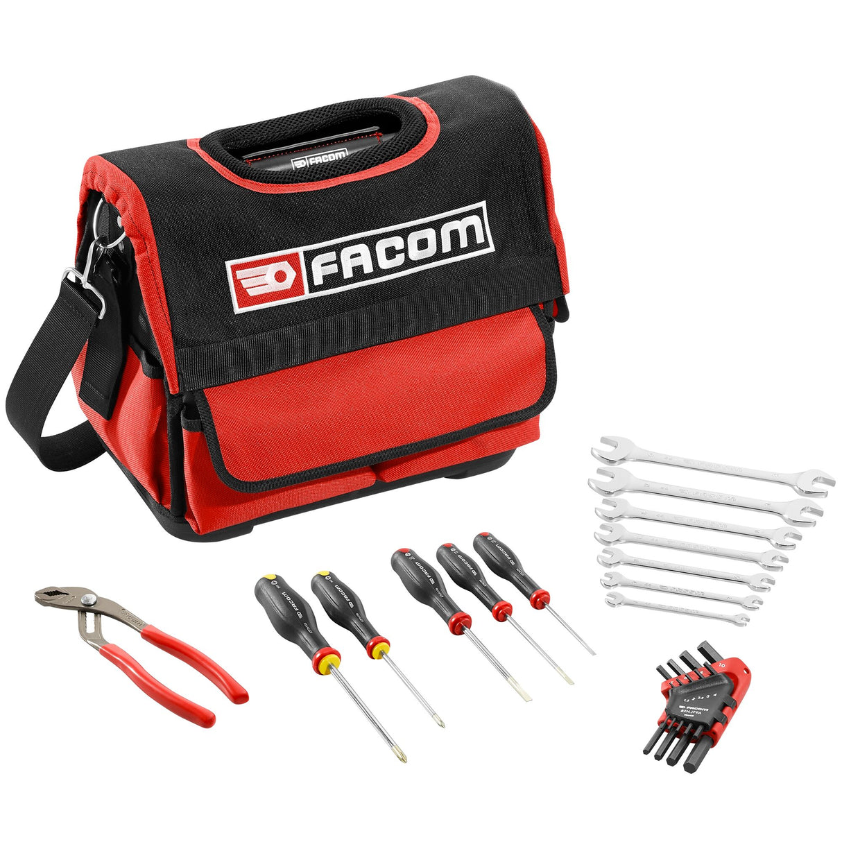 Sac à outils textile compact, modèle 14", avec sélection de 22 pièces, métrique
