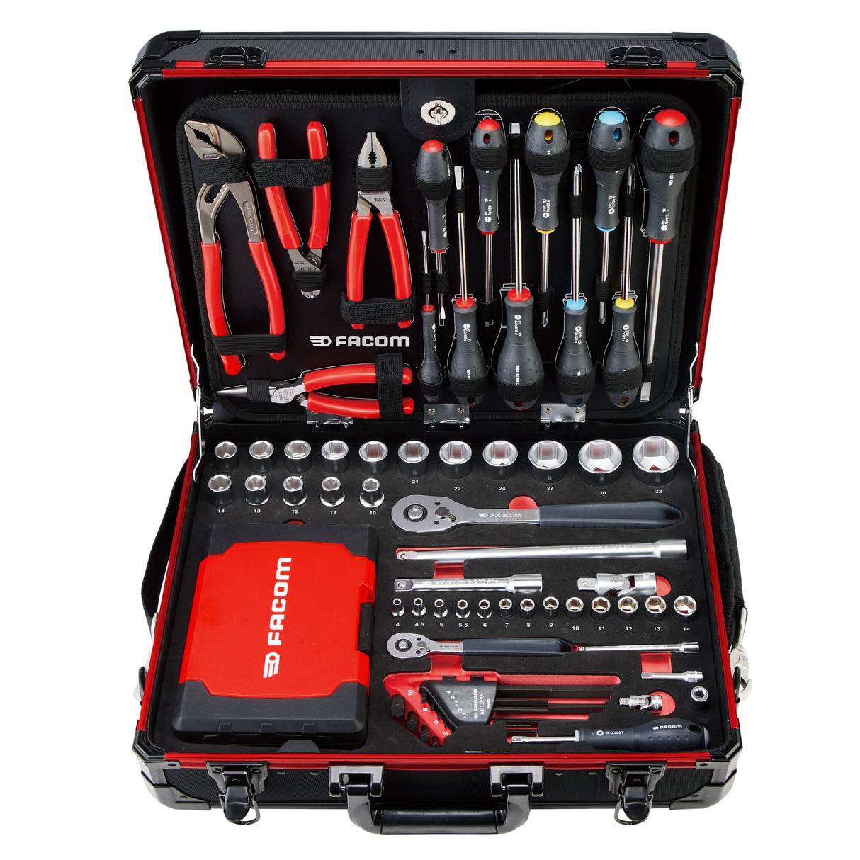 Valise de maintenance en aluminium avec une sélection d'outils (181 pièces)