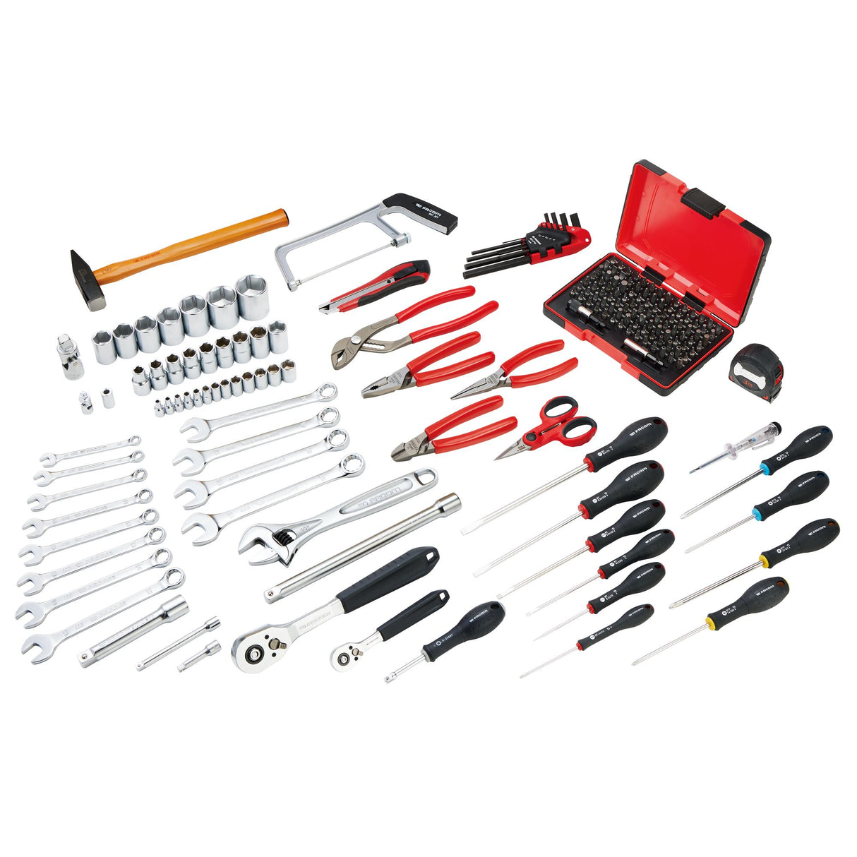 Valise de maintenance en aluminium avec une sélection d'outils (181 pièces)