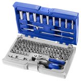 Coffret de douilles et accessoires 1/4" mixte, 73 pièces