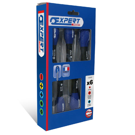 Expert - Jeu de 6 tournevis pour vis à fente + Pozidriv®