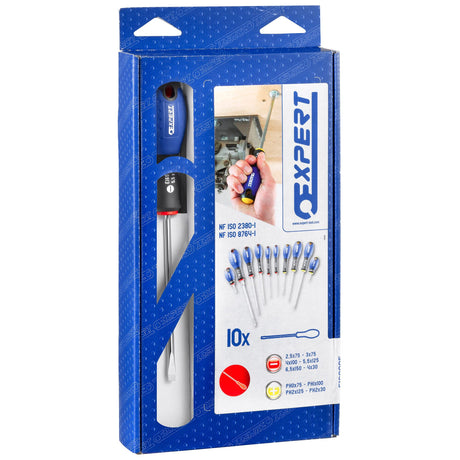 Expert - Jeu de 10 tournevis pour vis à fente + Phillips®