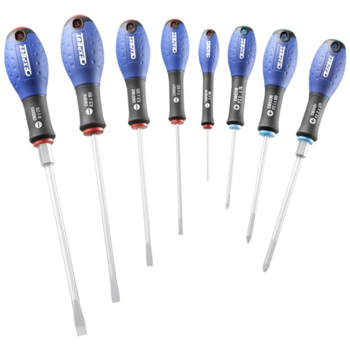 EXPERT - Jeu de 8 tournevis pour vis à fente + Pozidriv®