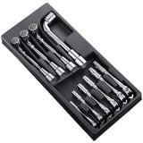 EXPERT - Module de 10 clés à pipe débouchées 6 pans x 12 pans