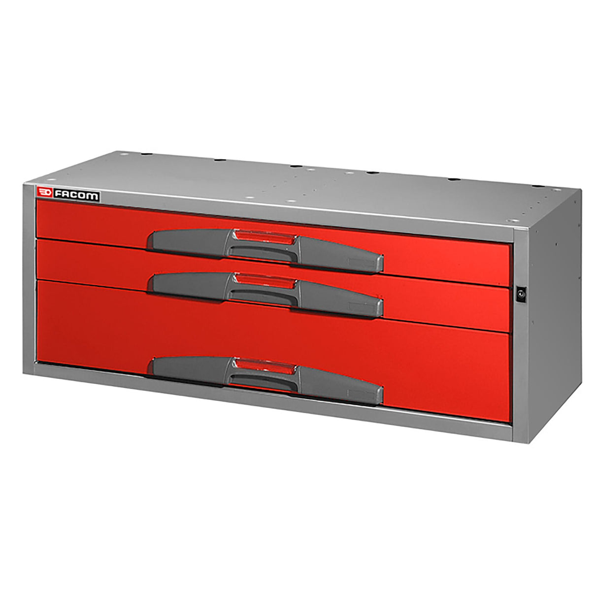 Caisson grande largeur avec 3 tiroirs, 2 x H 75, 1 x H 155, L 990 x H 382 mm