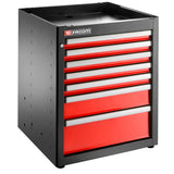 Meuble bas simple, 7 tiroirs, 569 x 421 mm, rouge