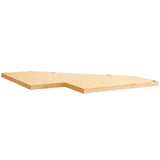 Meuble bas angle, 2 tiroirs verticaux, plateau bois, rouge