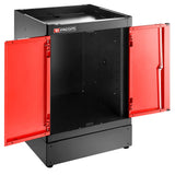 Meuble bas simple, 2 portes pleines, 1 étagère, rouge