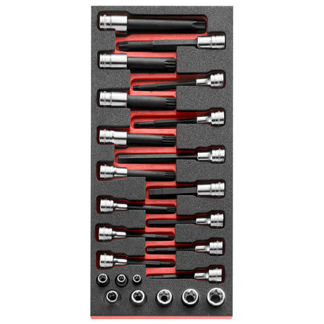 Module mousse de douilles Torx et douilles tournevis 6 pans, Torx, XZN