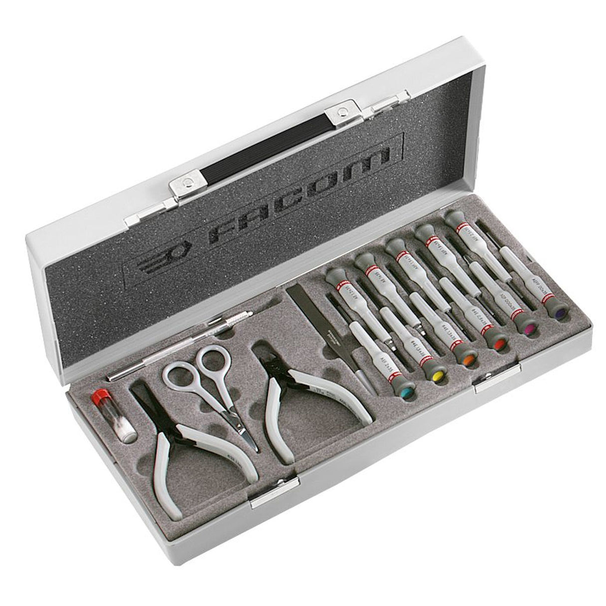 Sélection de 16 outils MICRO-TECH®, tournevis pour vis à fente réglables, 2 et 2,4 mm