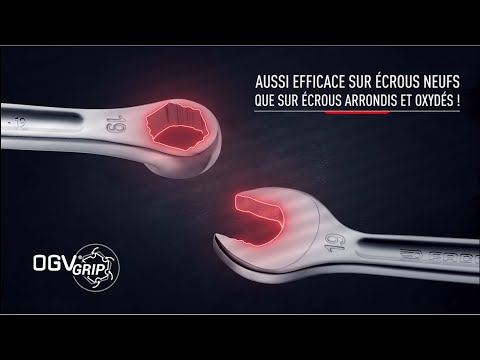 Jeu de 8 clés mixtes longues OGV® Grip 441 (8 à 19 mm) sur étui JP